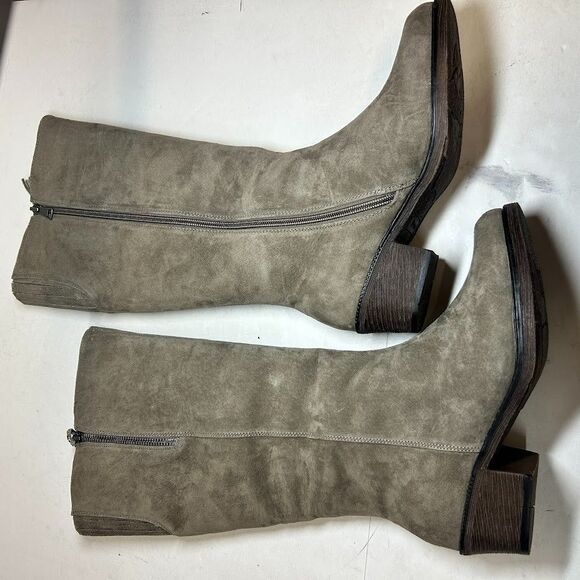 Propet Womens 8.5 W Smoked Taupe Suede Zip Up Knee High Boots NIB YL0 - Picture 2 of 6